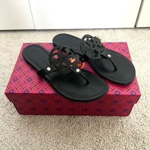 Tory Burch Miller Leather Sandal | Black Leather